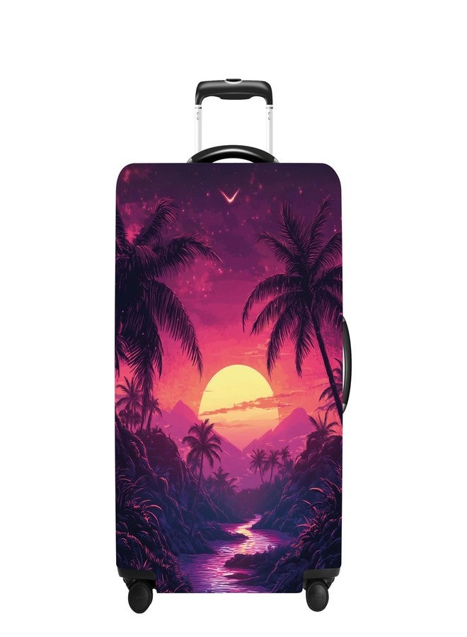 THISFIND Luggage Cover Washable Suitcase Protector Anti-scratch Suitcase cover Fits 20-34 Inch Luggage (Coconut trees, S(20-22inch suitcase)) - Image 1